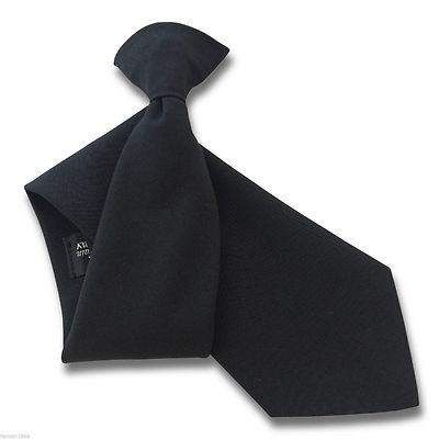 CLIP ON KRAWATTE SCHWARZ oder MARINEBLAU matt Polyester starker Clip 18'' Länge (INKL.) 3,5'' breit