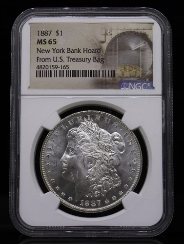1887 Morgan Dollar New York Bank Hoard NGC MS65