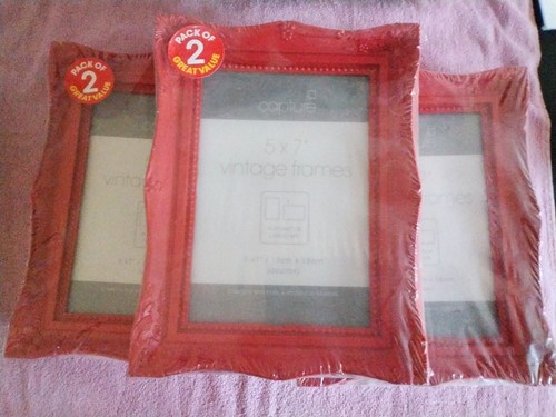 3 X Pairs 5x7" Vintage Frames, New, Sealed.