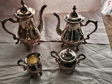 GORHAM NEWPORT 4 PIECE SET COFFEE POT TEA POT CREAMER SUGAR BOWL w/COVER