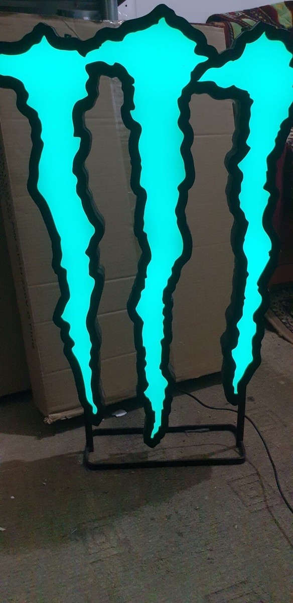 MONSTER ENERGY CLAW LARGE Sign Light Up Shop Display Man Cave