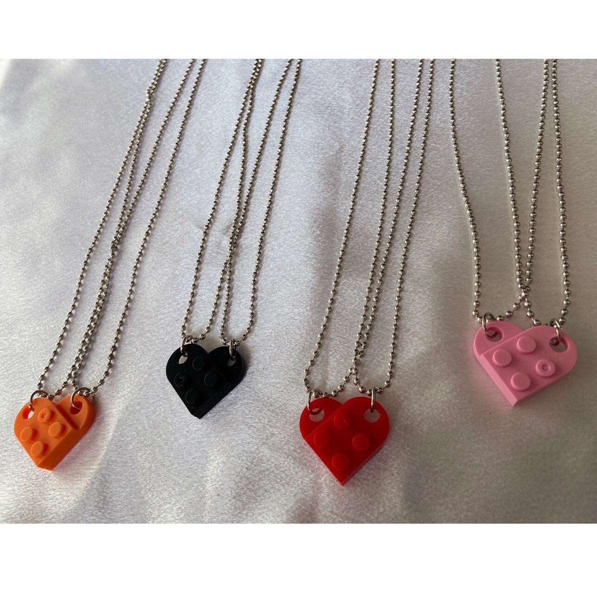 Heart Shaped Lego Necklaces That Make A Heart Chrome Red Piece