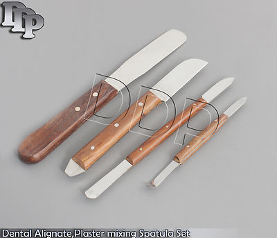 Dental Alignate Plaster Mixing Spatula Set - Wax Modelling Carvers & Lab Mixing Tools (4-Piece)