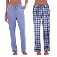NEW Lucky Brand Women's M 2-Pack Straight Leg Lounge Pants With Drawstrings Blue