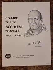 NASA Space Poster Thomas Stafford "I pledge to give My Best to Apollo wont you?"