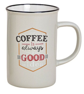 Kaffeebecher aus Porzellan mit Golddruck, Coffee Time, Retro
