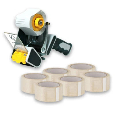 ARLI Handabroller TwinCore K206B Paketband Hand Abroller mit Bremse + 6x Klebeband