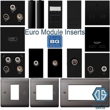 BG Black Nickel Black Euro Data Module Inserts HDMI TV SAT Cat5 Cat6 USB Media