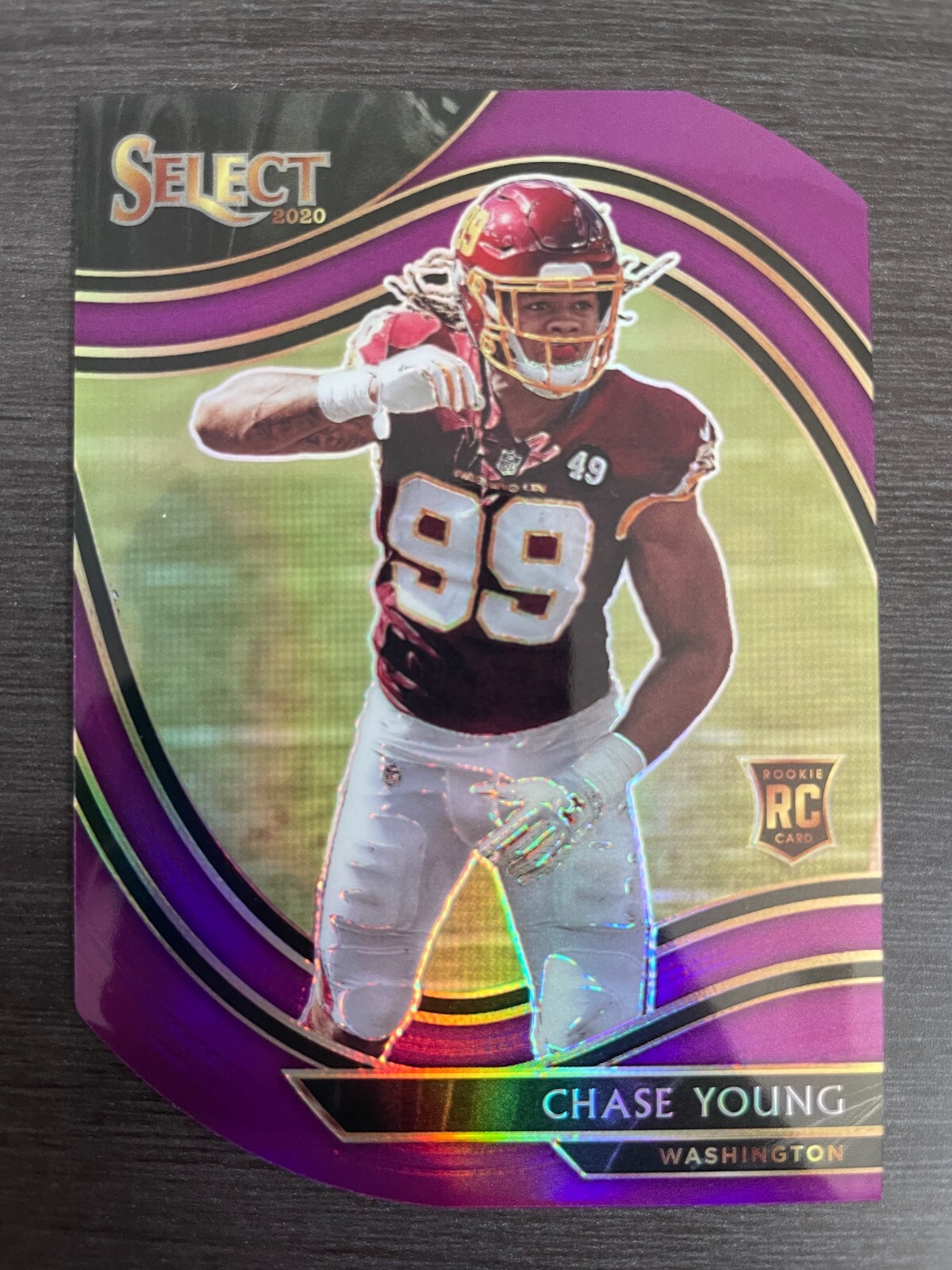 2020 Panini Select Chase Young RC #364 Field Level Rookie Purple Die Cut Prizm