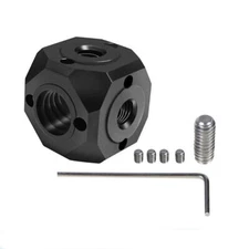 Universal 1/4 3/8 Screw Hole Adapter Dual Magic Cubic Mount Cube Bracket Camera
