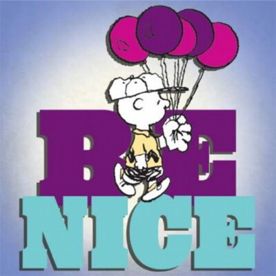 Peanuts Charlie Brown Art Image ''Be Nice'' 8 X 8 Canvas Wall Art, NEW UNUSED