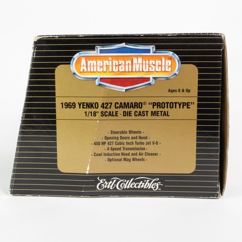 Coche diecast Ertl American Muscle 1969 Chevy Yenko 427 Camaro prototipo 1:18 #8 - Imagen 10 de 13