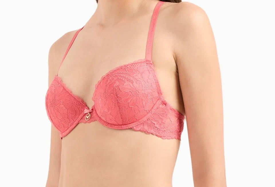 Sujetador push-up Emporio Armani ASV Eternal de encaje reciclado nuevo con etiquetas/rosa Foto 4 de 4