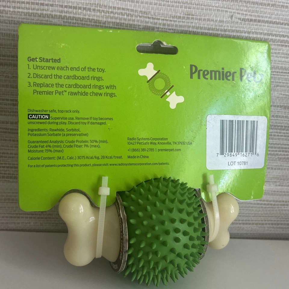 Juguete para perro Premier con anillo para mascotas para perros medianos - bola con cuero crudo recargable Foto 2 de 2