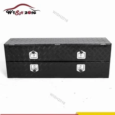 Heavy Duty 60"X15"X21" Truck Tool Box w/ Lock Key Aluminum Truck Storage Black