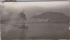 Foto, Blick auf ein Dampfschiff Schaufelraddampfer, Pontonbrücke (MJ-81)1029