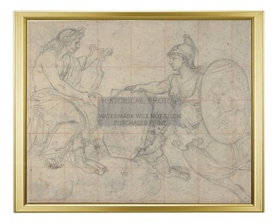 MINERVA PRESENTING PORTRAITS TO APOLLO LE SUEUR 8X10 GOLD FRAMED PHOTO