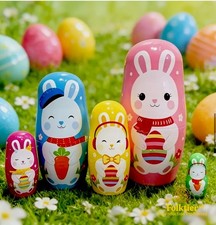 EASTER BUNNY RUSSIAN  MATRYOSHKA DOLLS FOR OVER 3’S  SEE  NOTES 🌸NEW