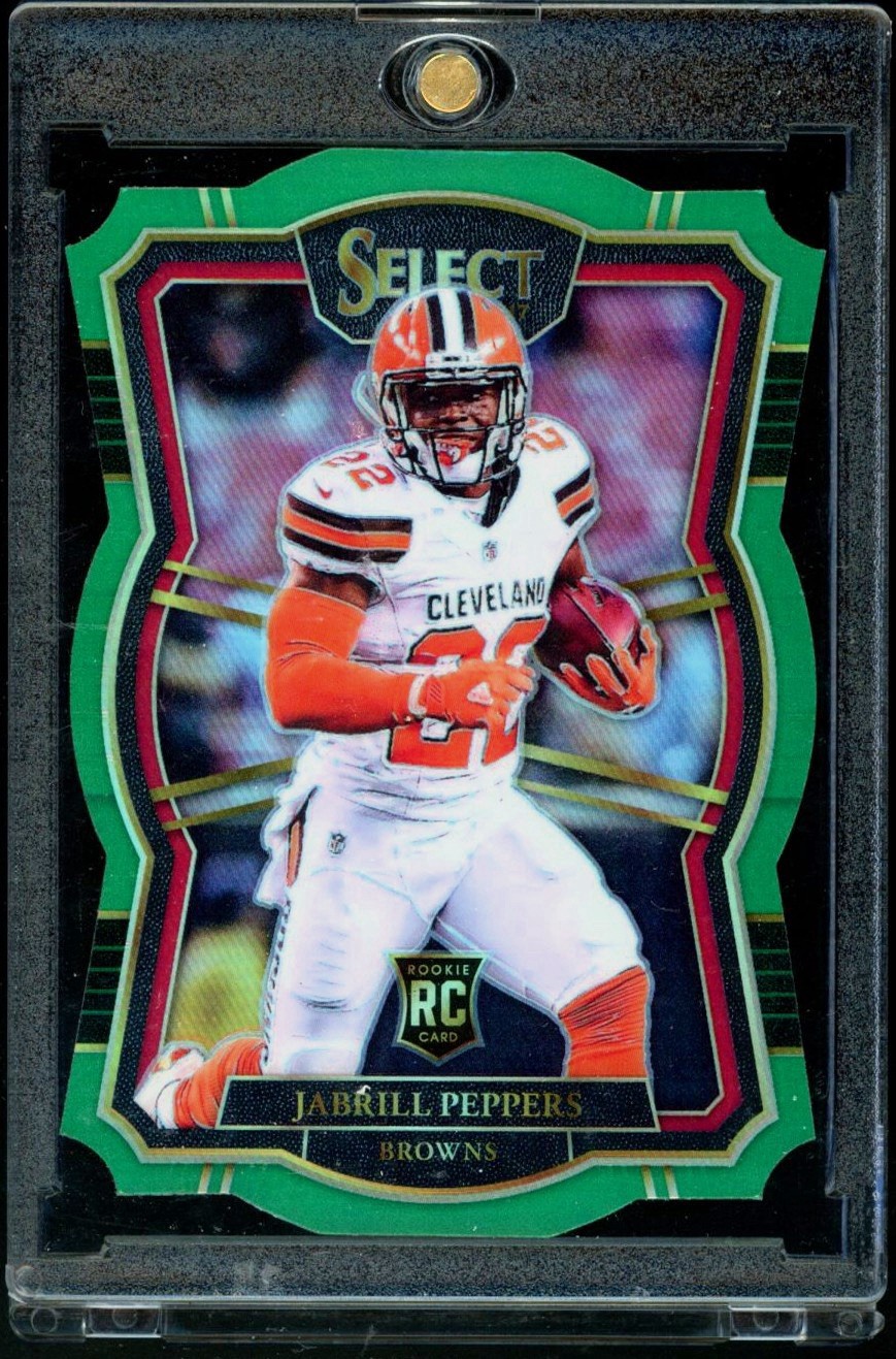 JABRILL PEPPERS 2017 PANINI SELECT GREEN DIE-CUT ROOKIE /5 #165 PREMIER LEVEL RC