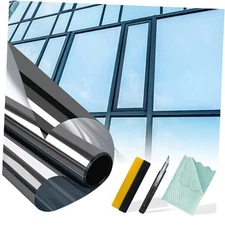  Window Privacy Film One Way Privacy Windows Film 17.5"x 78.7" Black Silver