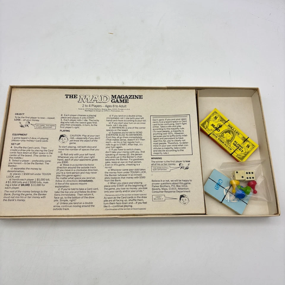 VINTAGE The Mad Magazine COMPLETE Parker Brothers 1979 Classic Board Game - Image 4 of 4
