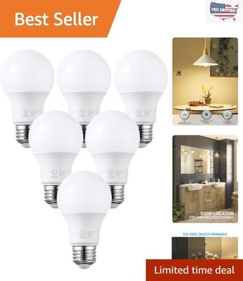 Flicker-Free 3000K Warm White LED Light Bulbs   9W A19 & Energy Efficient