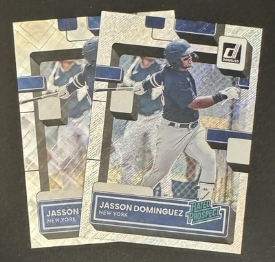 (2) Jasson Dominguez 2022 Donruss Rated Prospects Rapture & Diamond #RP-2 Lot 