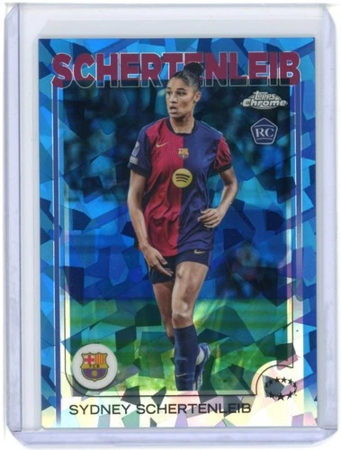 2024-25 TOPPS CHROME UEFA WOMEN'S UCL ROOKIE SAPPHIRE SYDNEY SCHERTENLEIB #67