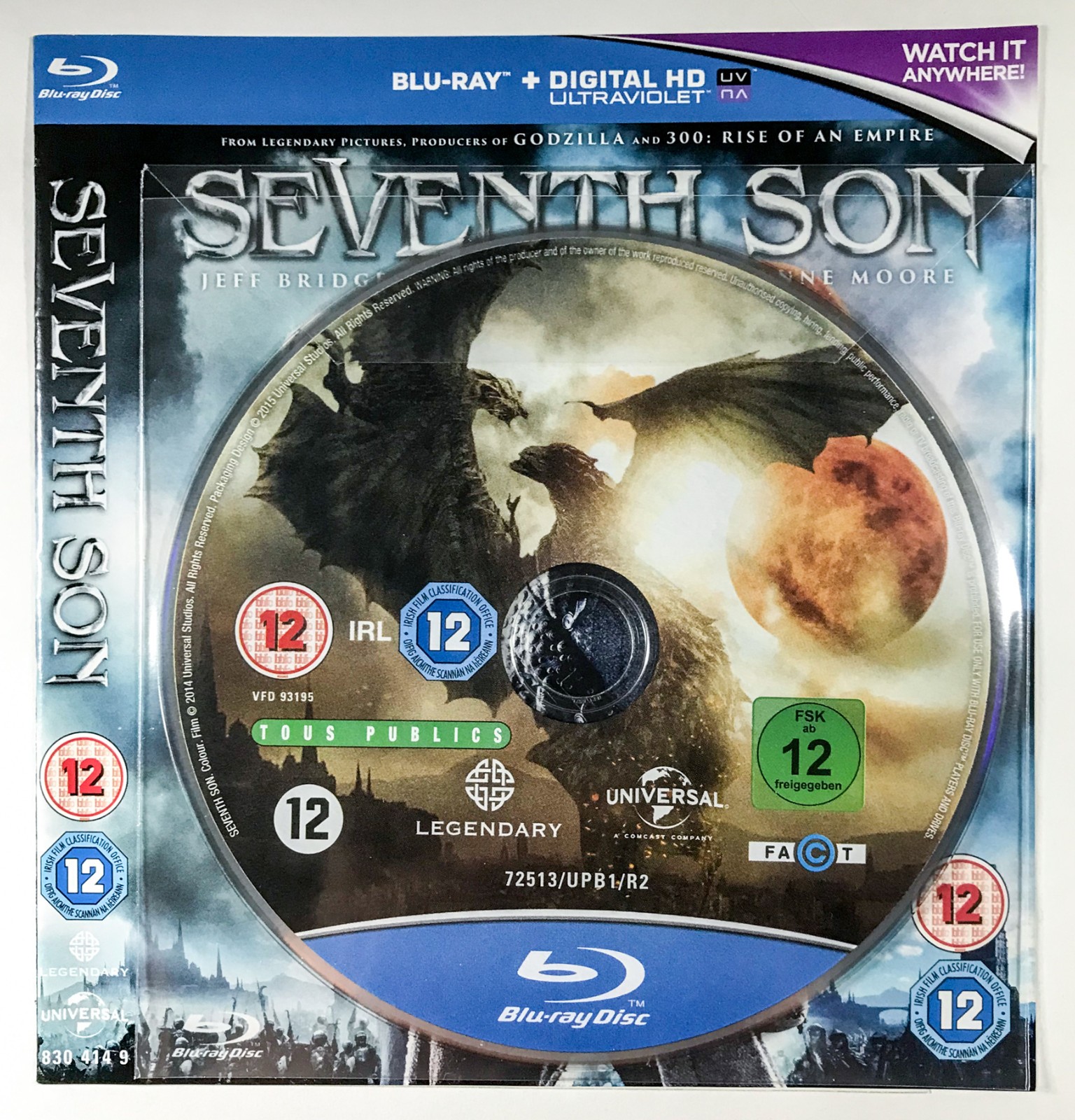 Seventh Son (2015) Jeff Bridges [12] [BLU-RAY] FREEPOST *NO CASE