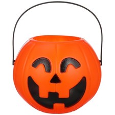 Halloween Pumpkin Candy Bucket, Portable Plastic Trick Treat Pumpkin Bucket D...