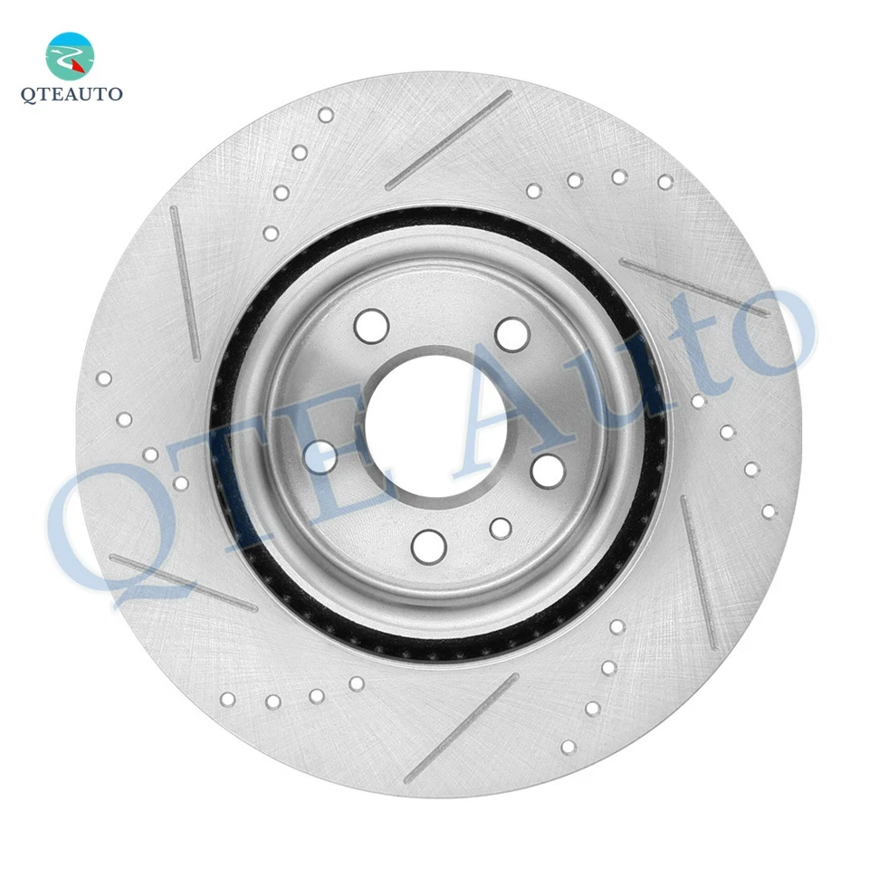 Rotores de disco de freno delanteros ranurados perforados 325 mm para Ford Taurus 2010-2019 Foto 2 de 4