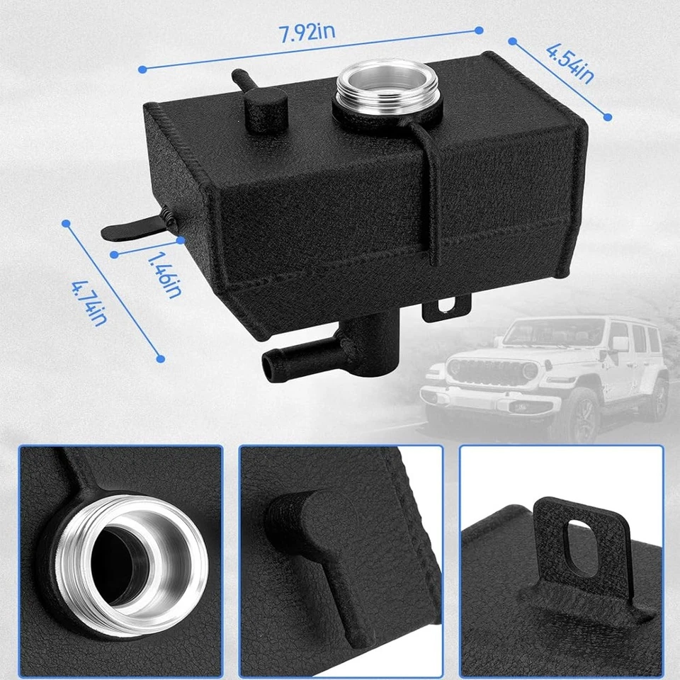 Reservatório de líquido de arrefecimento do motor de alumínio 68364312AC para Jeep Wrangler JL 2.0L 2018-2024 - Imagem 3 de 4