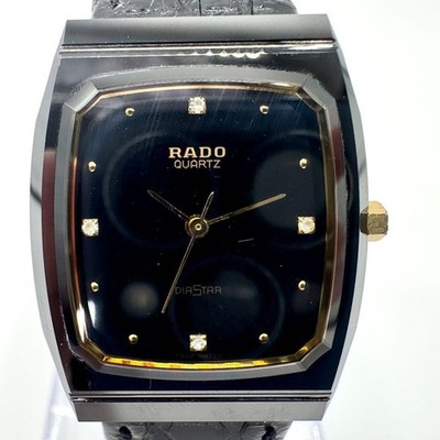 RADO DiaStar 132.9504.3 Black Dial Quartz Unisex Watch Used Working #58