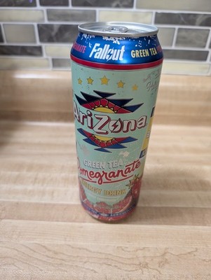 Fallout Pomegranate Arizona Green Tea Energy Drink 22oz Can Vault-Tec New