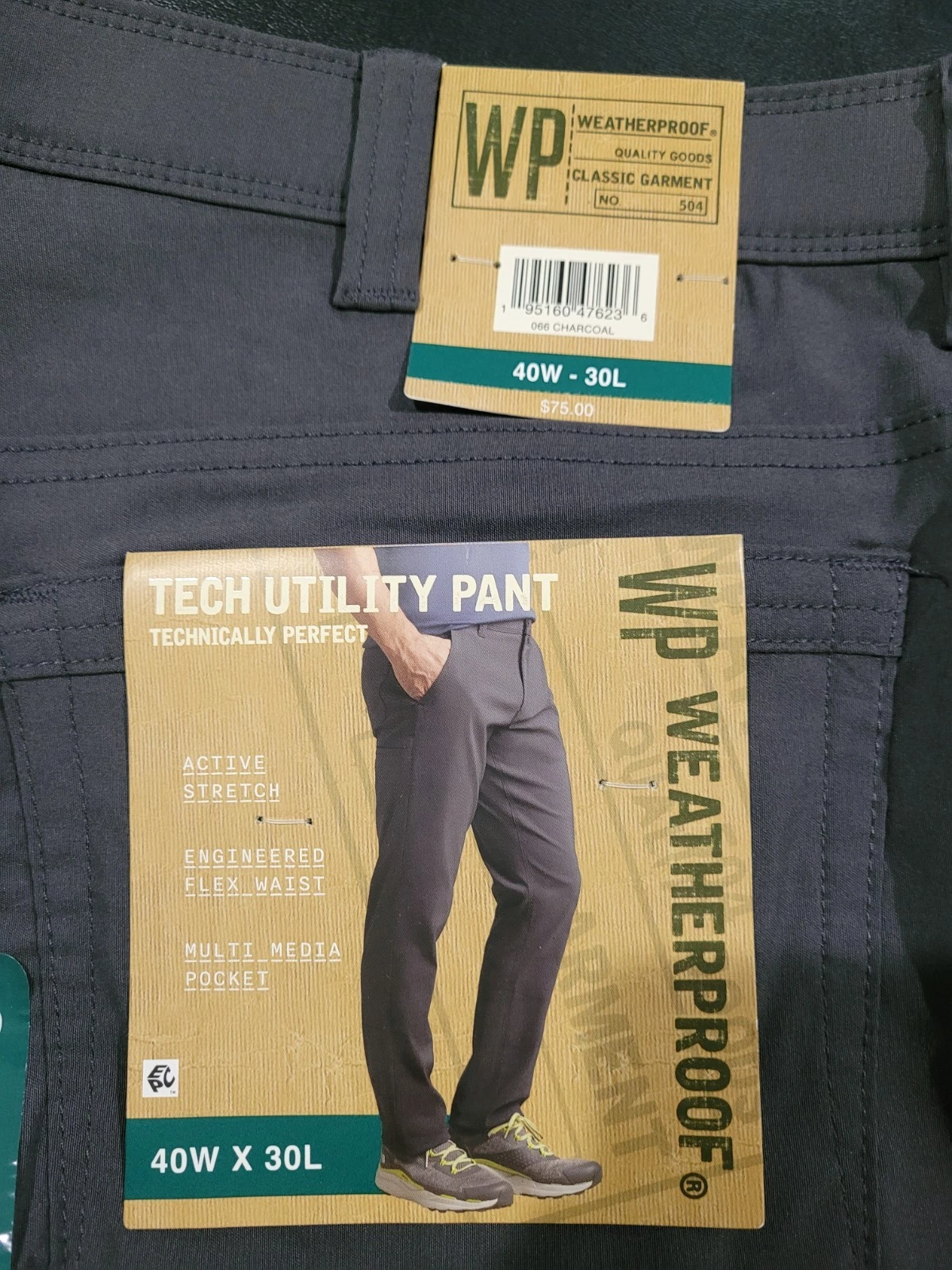 WP Weather Proof Tech Utility Pants Men 40W X 30L New