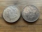 US Morgan Silver Dollars 2 coins circulated details Pre 1904 Lot AUC42