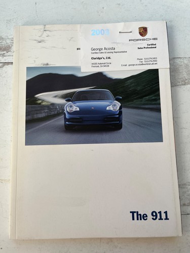 Porsche 911 Brochure 2003 Dealer Sales Brochure Booklet with business card