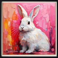ORIGINAL Oil PAINTING on Canvas Hare Textured Artwork 12x12 in Custom Order