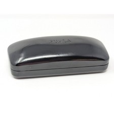 Furla Black Leather Sunglass Case Clam Shell Style Hard Case