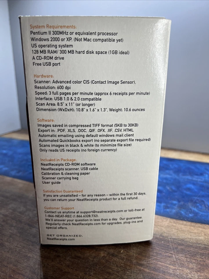 Vintage PC OG NeatReceipts Scanner NOS 2005 New In Box - Image 2 of 4