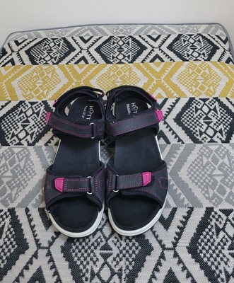 EUC Hotter Walk II Adjustable Nubuck Walking Sandals Size EU Black  Pink UK