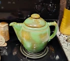 RARE #92 Frankoma Large 8-Cup Tea Pot w/Lid 1942 ONLY Prairie Green - Imperfect