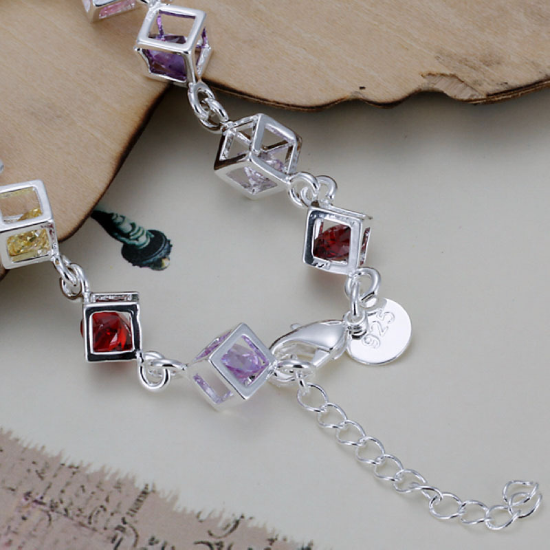 Women's 925 Sterling Silver Bracelet Adjustable Size 8-9