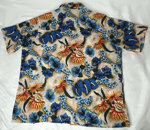 Retro Waikiki Hawaiian Shirt Vintage Mens XL Floral Groovy Colorful 70s Camp - Picture 6 of 14