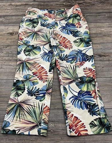 Chico's Damen mehrfarbig Blumen Palmblatt Caprihose - 0,5 (US 6) Boho Chic