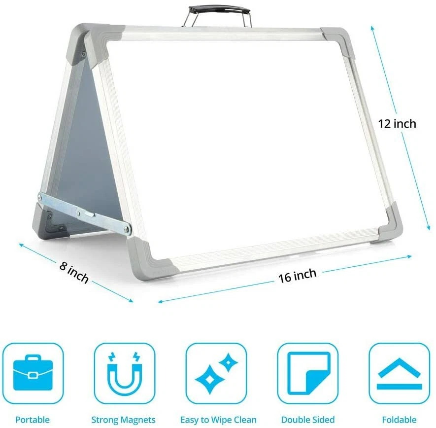 磁性小白板可折叠 12 英寸 x 16 英寸双面儿童学生 — 第 3/4 张图片