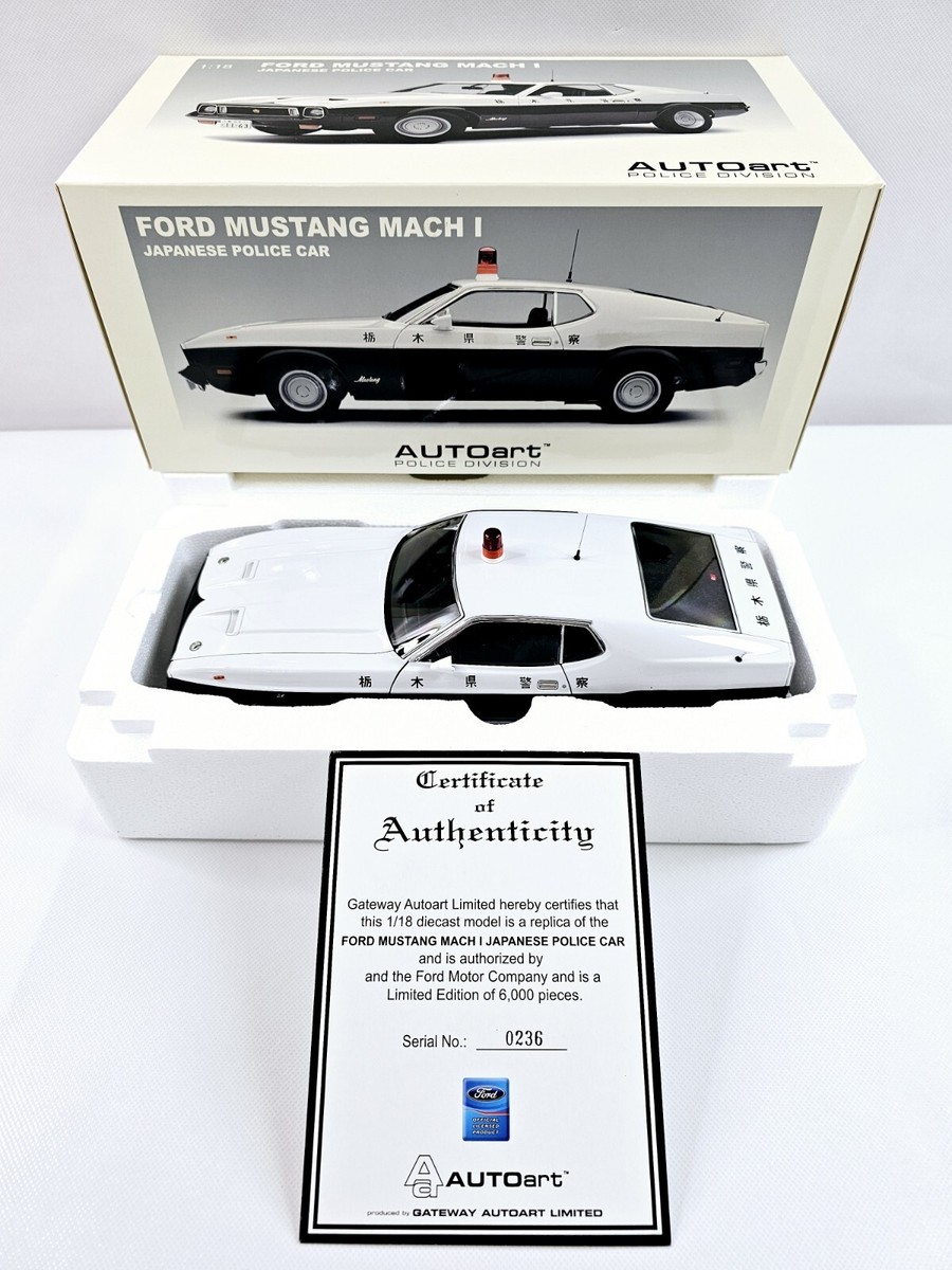 Autoart Ford Mustang Mach 1 Japanese Police Car 1:18 Scale Diecast