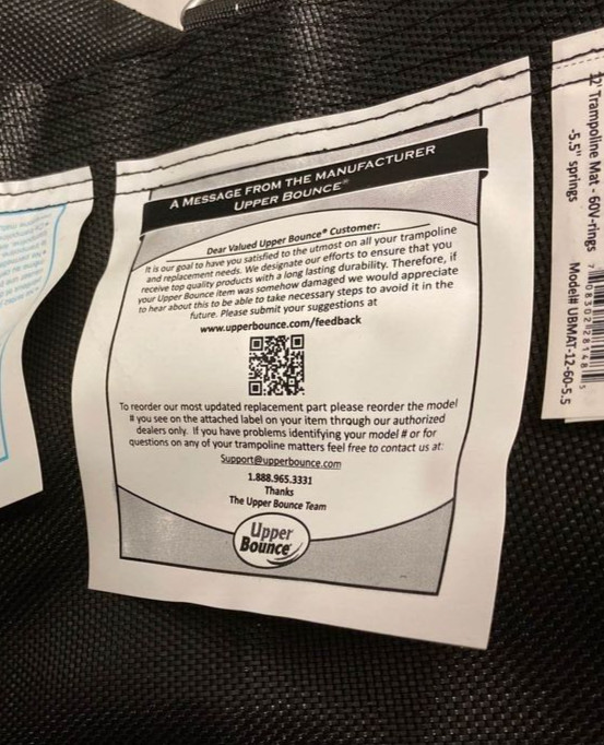 NEW Upper Bounce Trampoline Replacement Mat UBMAT-12-60-5.5  for Round Frames