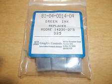 NEW Graphic Controls Green Ink Cartridges 81-01-0014-04 3-Pack Moore 14230-275
