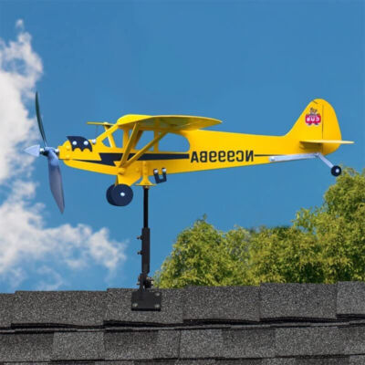 Garden Piper J3 Cub Airplane Weathervane Handmade Float Plane Piper-J3 Cub Decor